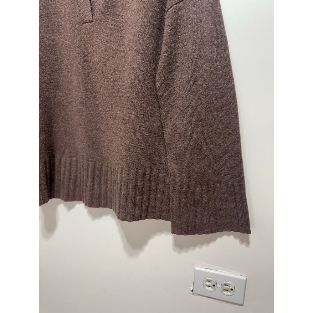 Reformation 100% Wool Brown Otto Oversized Polo Sweater Size S Pullover - Picture 10 of 12